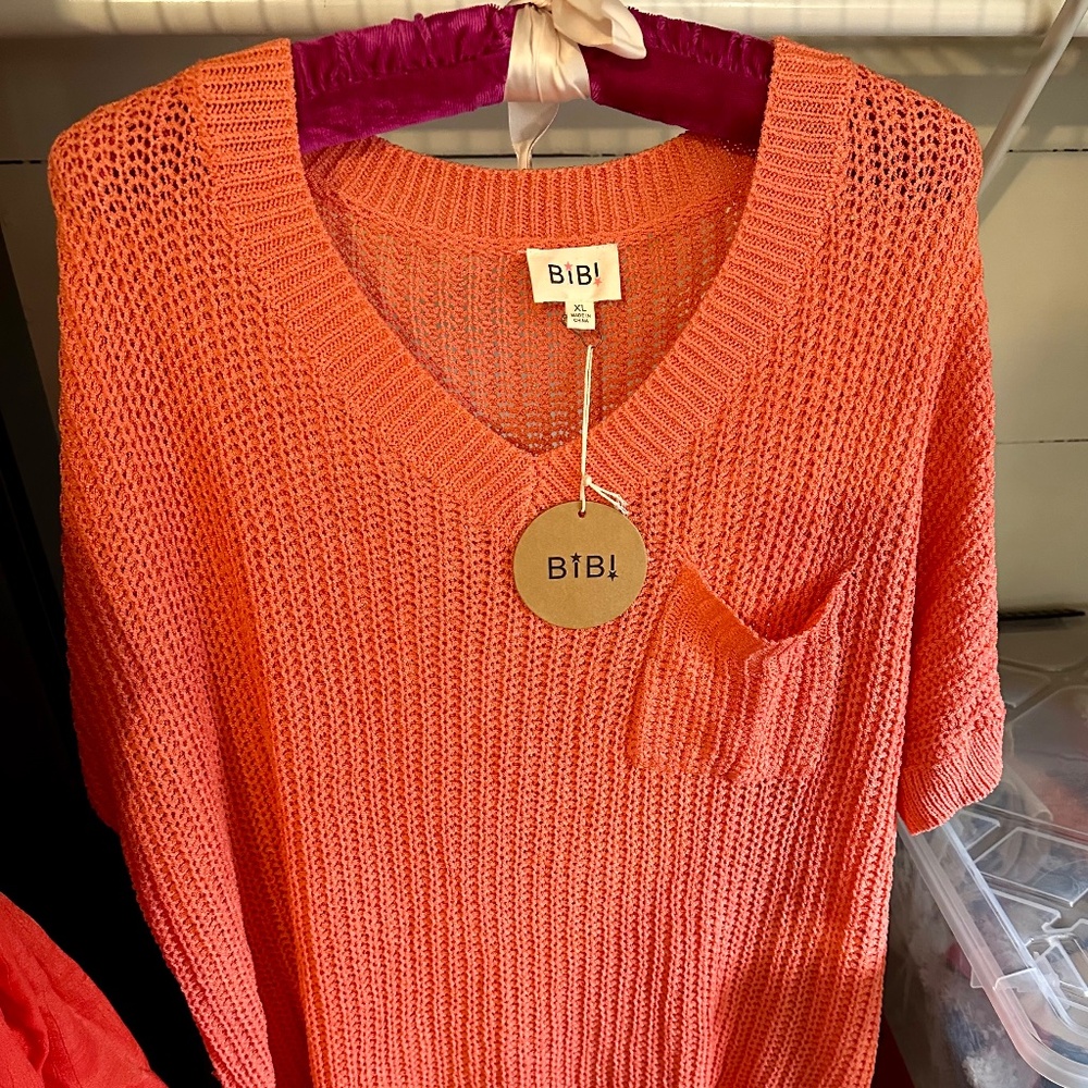 Light coral peach sweater pullover